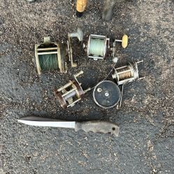 33 Fishing Poles  8 Fishing Reels  1. Buck   123X Knife