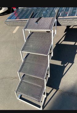 New As Is- 71"× 20"Portable Dog Car Step Stairs, Aluminum Frame
