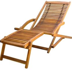 Wooden Outdoor Chairs With Stools 2 Pc