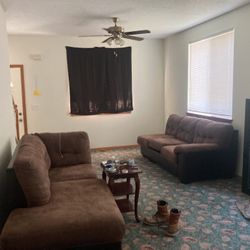 2 Pc Connectable Couch W/ Small Middle Table 