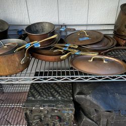 Huge 5/17-5/19 Antique French Copper Cookware Estate Sale fri 9-1 sat