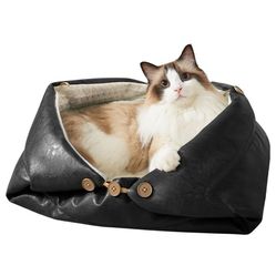“New”?Unique)Leather Pet Bed (28”x36”) 5to 1 Function (Black)14”x12” W/Bananna Hangers