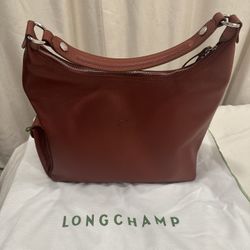 Longchamp Le Foulonne Leather Hobo Bag 