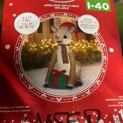 Disney 4 ft Lighted Rudolph Airblown Christmas Inflatable 