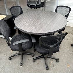 Browm Office Furniture Round Table Chairs Not Included 