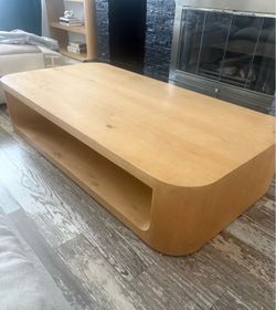 Restoration Hardware Oak Waterfall Coffee Table – 67” x 34” x 14”