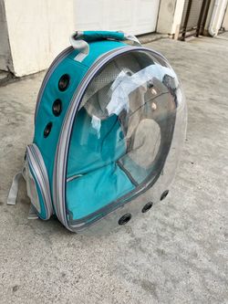Teal Bubble Window Small Pet Carrier Backpack