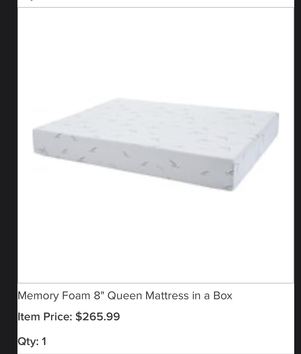 Barely Used Memory Foam Mattress And Box Spring