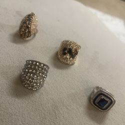 $20 Each Ring Sizes In Photos Large And Chunky Pieces Gold Or Silver Metal CZ Onyx Sapphire Stone Pickup Gaithersburg Md20877