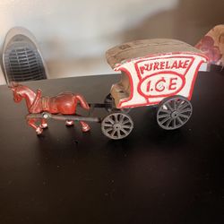 Vintage Pure lake Ice Carriage Cast Iron 