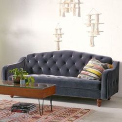 Urban Outfitters Couch Ava Velvet Tufted Sleeper Sofa