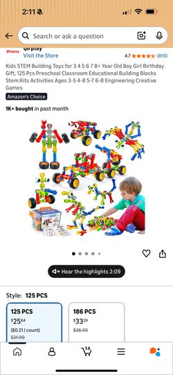 STEM Building Blocks Gears Set Kids Educational Toy