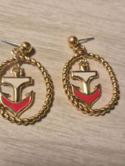 vintage Avon anchor earrings 1980