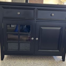 Pottery Barn Solid Wood Black Cabinet - 46” Length