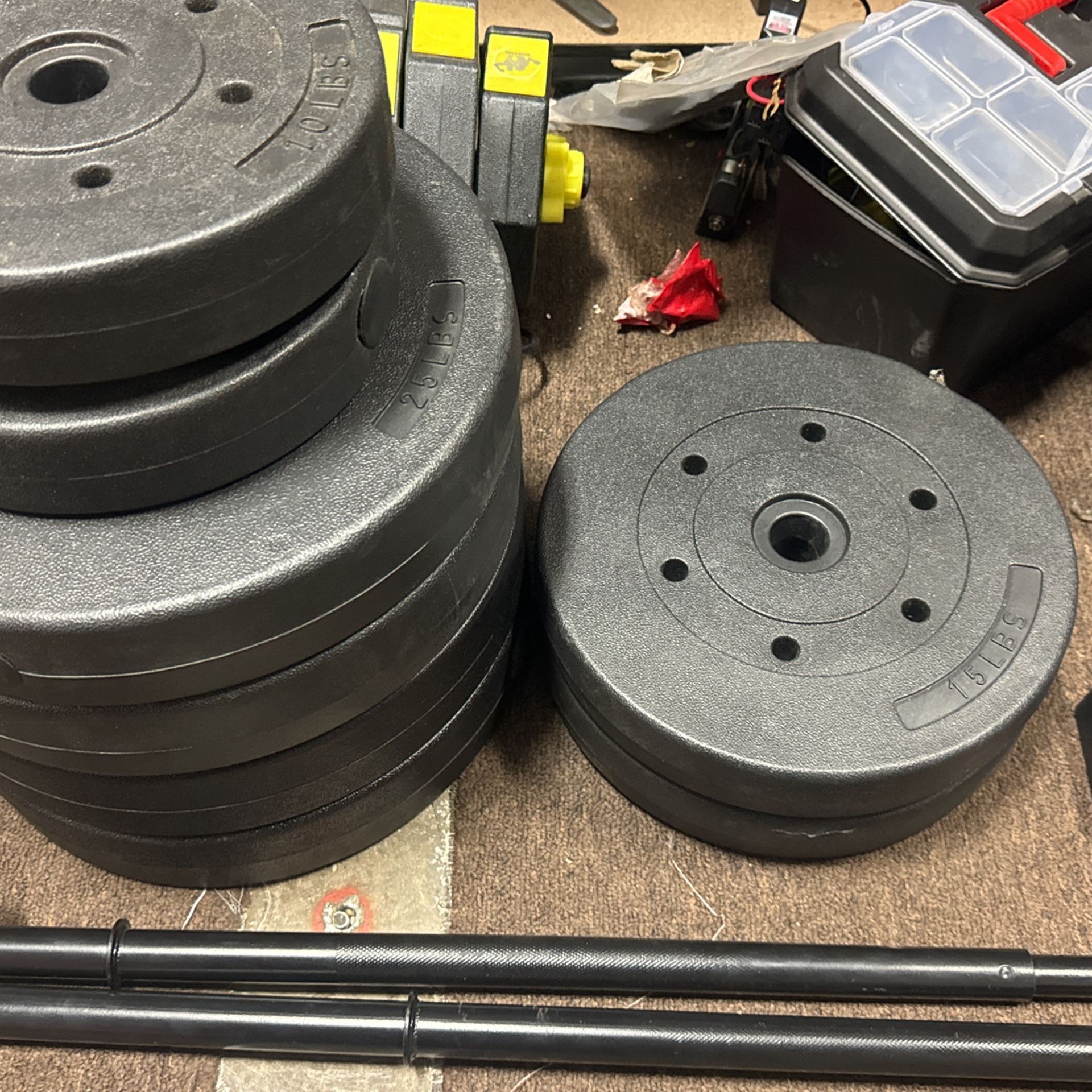 CAP Barbell 150lb Vinyl Weight Set With Bar $80