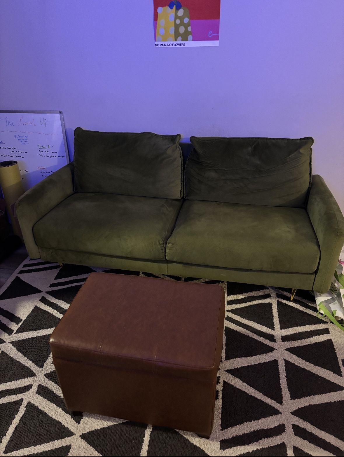 72’ Green Couch/Love Seat