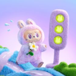 100% Authentic Pop Mart The Monsters Labubu Big into Energy Vinyl Plush Pendant - Happiness