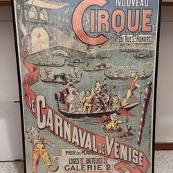 Nouveau Cirque Le Carnaval de Venise Italy Vintage Travel Advertising Poster