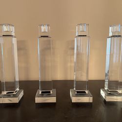 4 PCS Heavy Glass Candle Holders