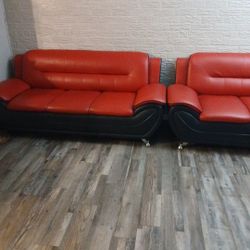 Sofá Rojo Con Negro 