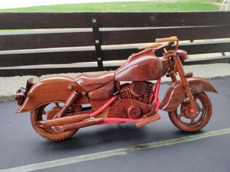 Mahogany Wood Motorcycle Display Model 
