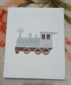 Steam train nursery canvas art print