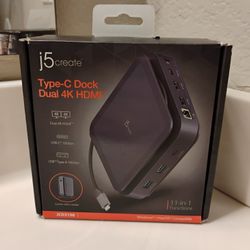 j5 Create Type-C Dock Dual 4K HDMI