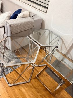 JUNTAS O SEPARADAS JUEGO DE MESAS DECORATIVAS MODERNAS – EXCELENTE ESTADO