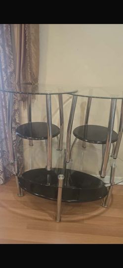 3 glass tables