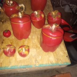 Apple Themed Cookie Jar T Kettle Set