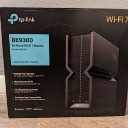 New TP-Link Archer BE550
BE9300 Tri-Band WiFi 7 Mesh Router with 2.5Gbps Ports MU-MIMO VPN