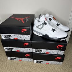 PRICE FIRM Air Jordan 4 Retro White Cement Basketball Shoes (Men’s Sizes 9, 10, 11, 11.5, 12)