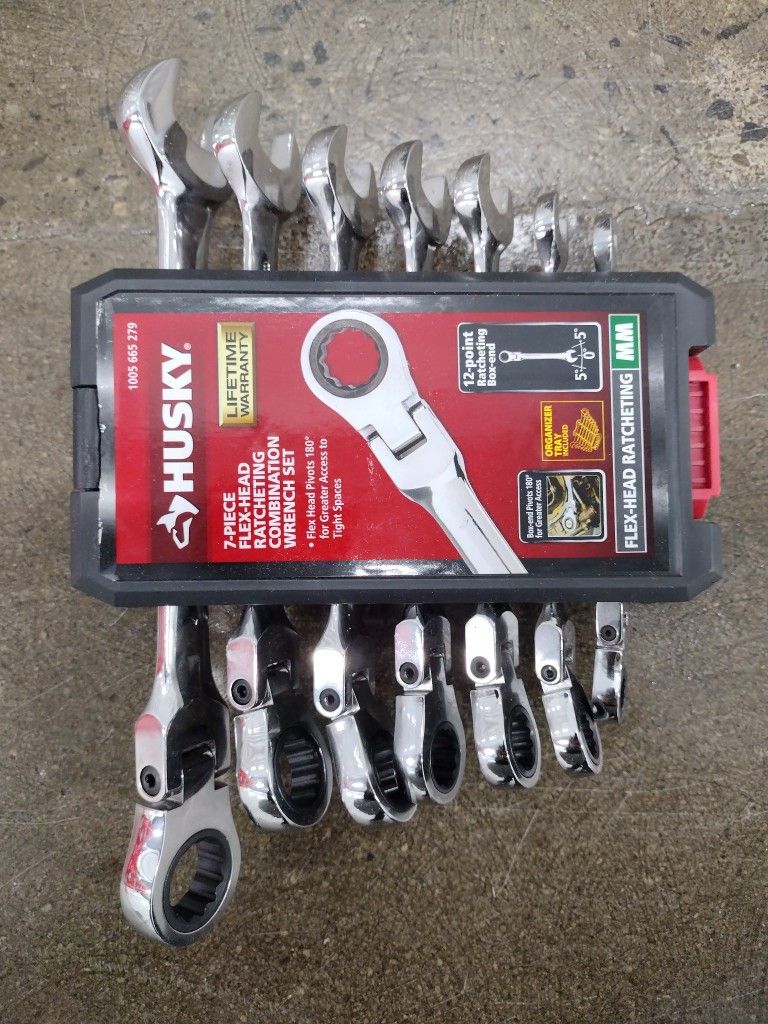 Flex Ratcheting MM Combination Wrench Set (7-Piece)