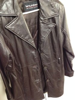 Brown leather blazer jacket