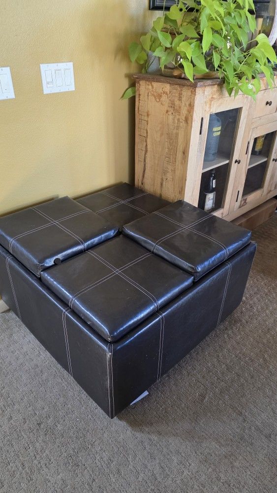 Free Leather Ottoman
