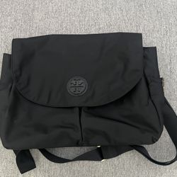 Tory Burch Black Nylon Messenger Baby Diaper Crossbody Bag