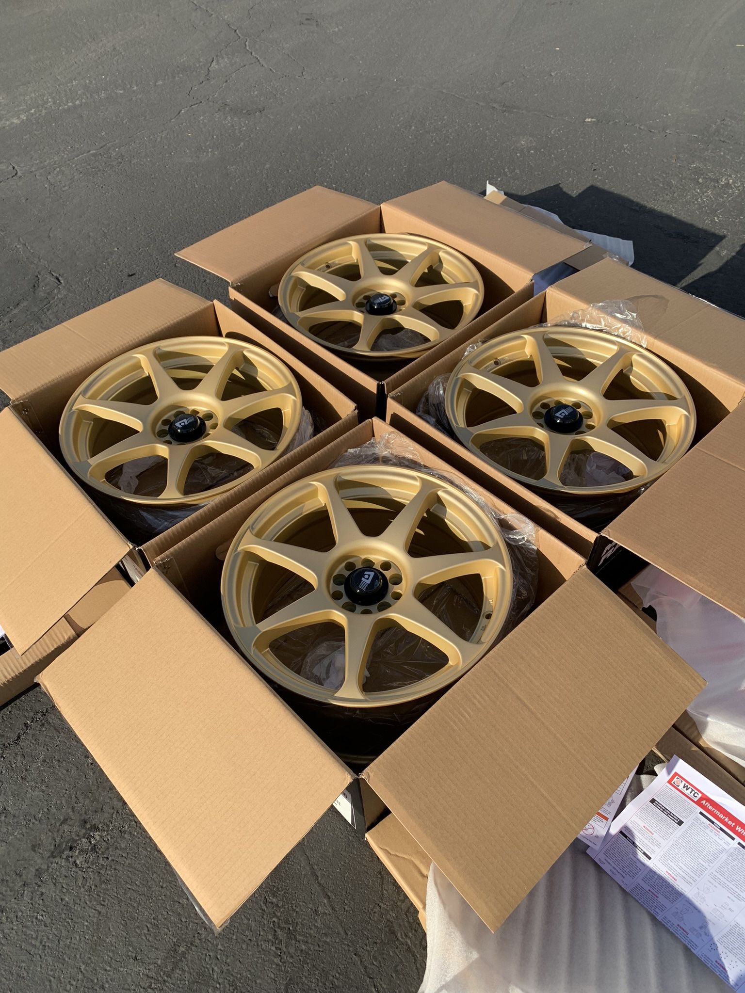 Brand New 5×100 Scion FRS Subaru BRZ Toyota 86 17” Gold Finish Motegi Racing MR154 Battle Wheels Rims