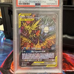 Pokemon PSA 10 Moltres Zapdos Articuno GX #SM210 Full Art Hidden Fates Promo