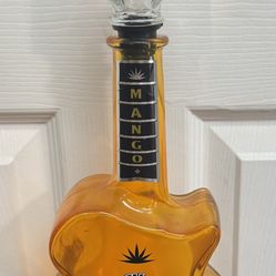 Collectible Glass Bottle Decanter Guitar Shaped with Mini Bottle Stopper just $15