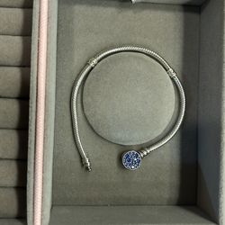 Pandora Sparkling Blue Clasp Snake Chain