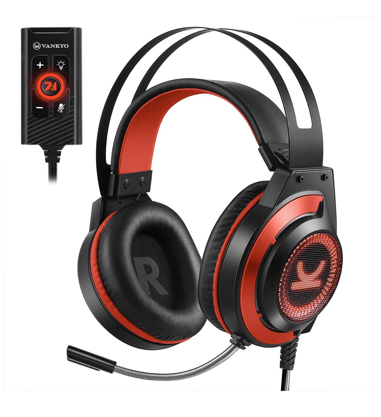 VANKYO CM7000 Pro Gaming Headset PS4 headset with 7.1 Surround Sound Stereo Xbox One Headset, Gaming Headphones with Noise Canceling Mic & Memory Foa