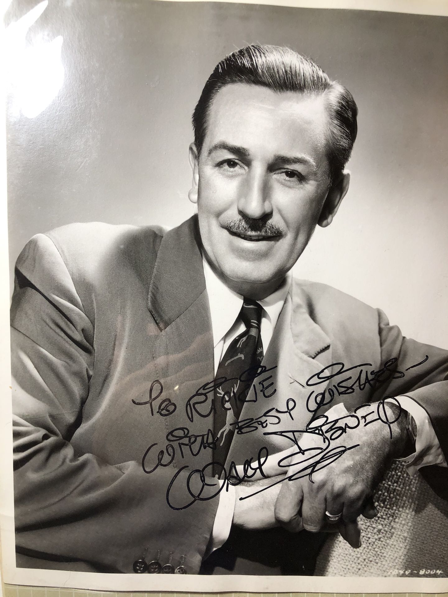 Walt Disney Signed Photo 8X10