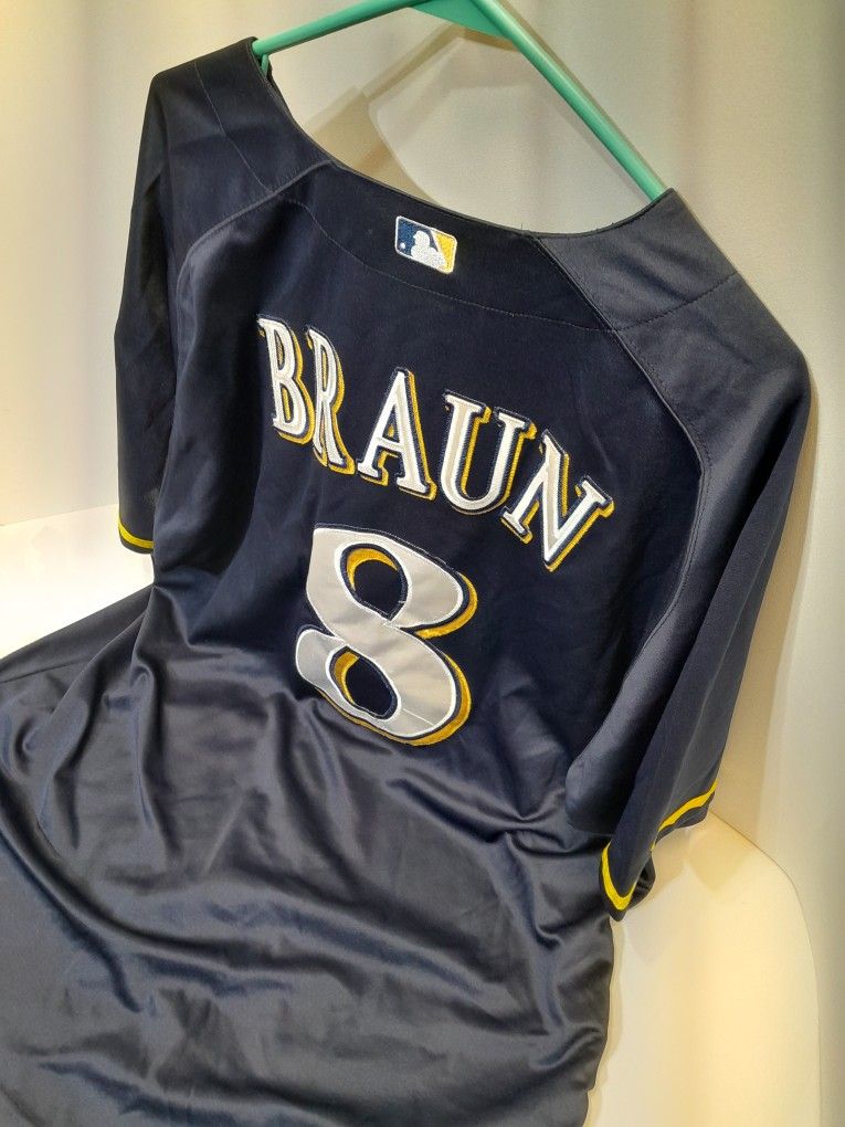 Milwaukee Brewers MLB Baseball #8 Ryan Braun Jersey Mens Size 54 Majestic  Sewn for Sale in Elgin, IL - OfferUp