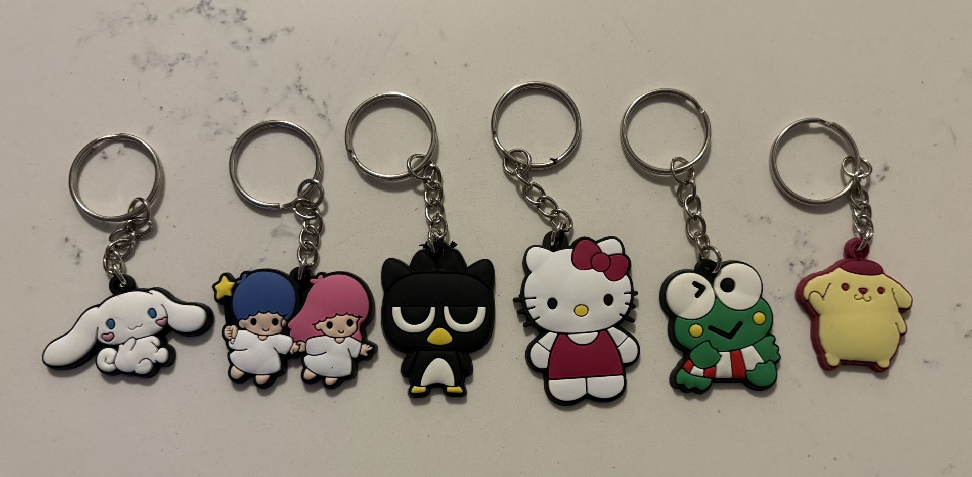 Sanrio( Hello Kitty, Cinnamoroll, & More) Keychains Lot Of 6 NWOT