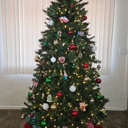 Home Accents Hoilday 7.5 ft Weasley Long Needle Pine LED Pre-Lit Home Depot