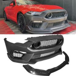 Fits 18-22 Ford Mustang Mach 1 Style Unpainted PP Front Bumper Cover Replacement