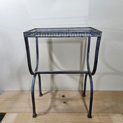 French Style Metal & Mirror Side Table