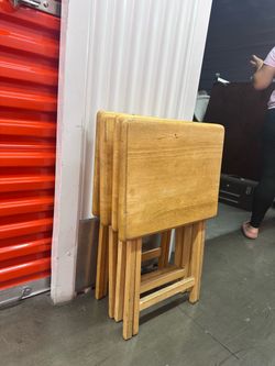 Wooden folding tv tray tables