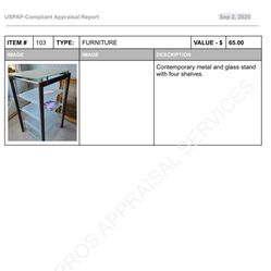 Contemporary Black Metal And Glass Stand