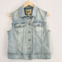 PAIGE Denim Jean Jacket Vest 